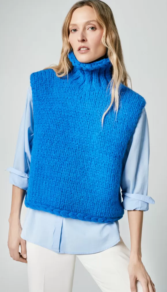 Online Handknit Sleeveless Turtleneck Sweaters