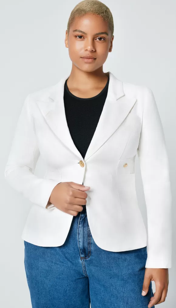 Flash Sale Linen Duchess Blazer White Duchess & Wrap Blazers