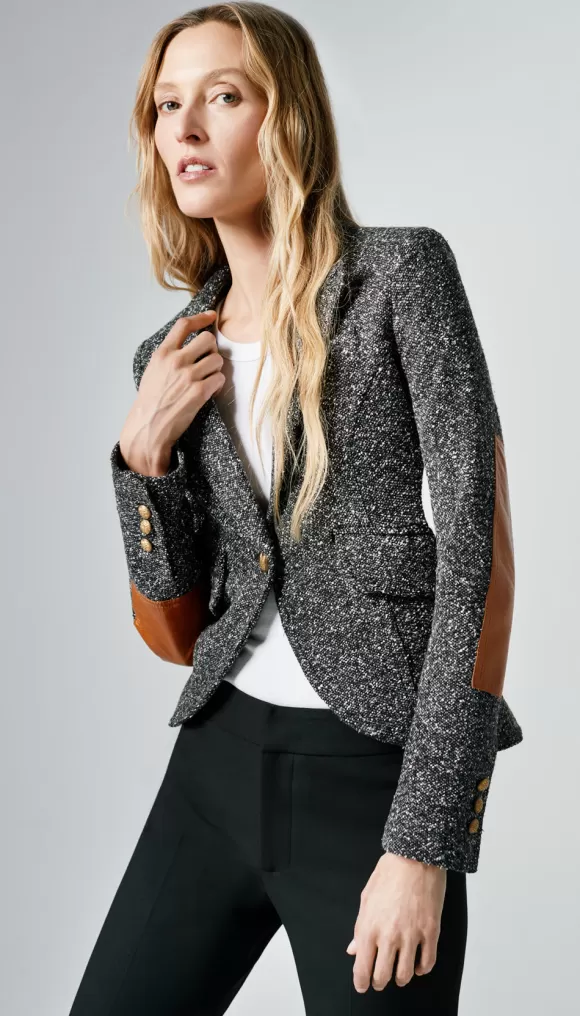 Best One Button Blazer W/ Rectangle Elbow Patch Blazers