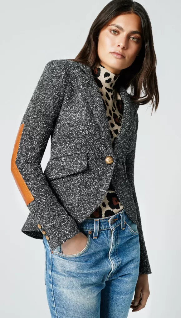 Best One Button Blazer W/ Rectangle Elbow Patch Blazers