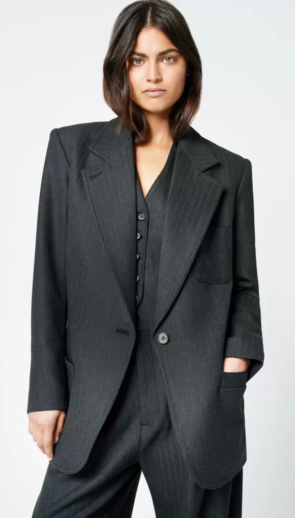 Best Sale Oversized Notched Lapel Blazer Blazers