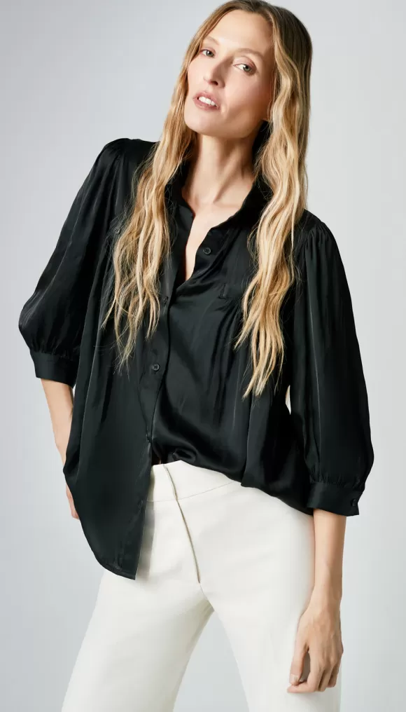 Clearance Shirred Pocket Blouse Tops