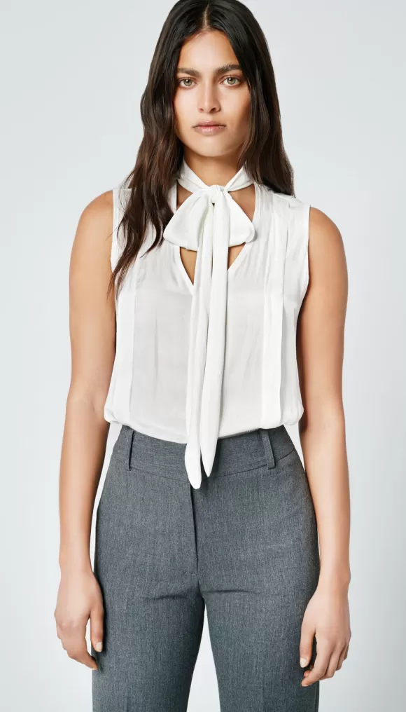 Discount Sleeveless Tie Neck Shell Tops